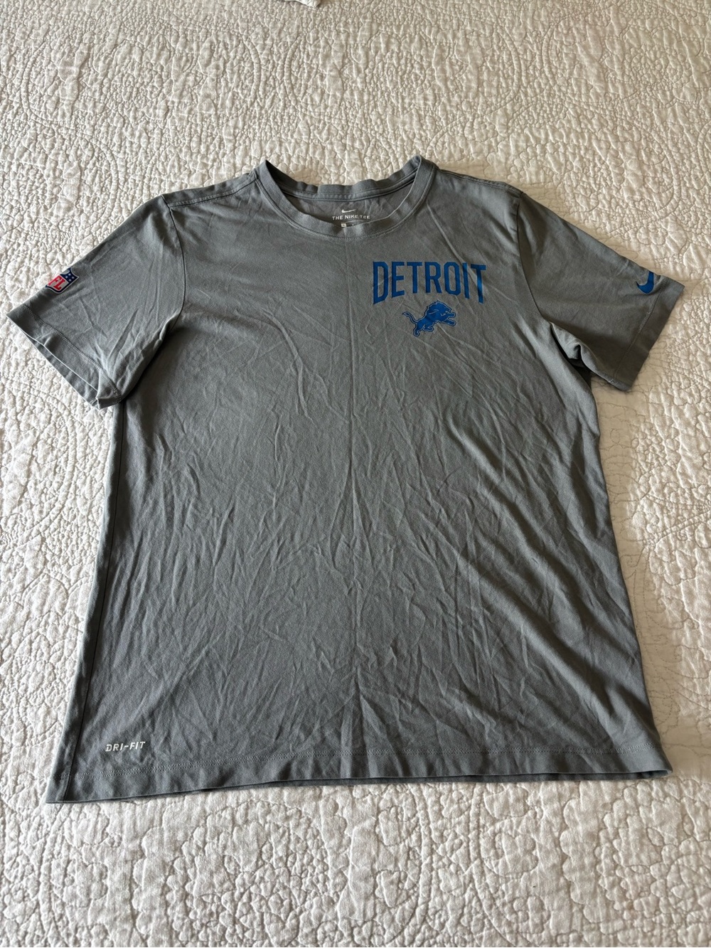 Nike Gray Detroit Lions Short Sleeve Dri Fit Tee